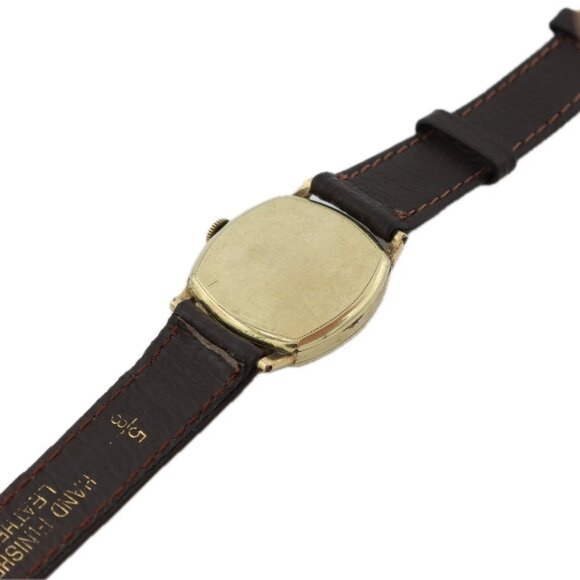 Vintage 27mm Leonard Krower Cushion Men\'s Mechanical Wristwatch 14k Gold Filled main image 4
